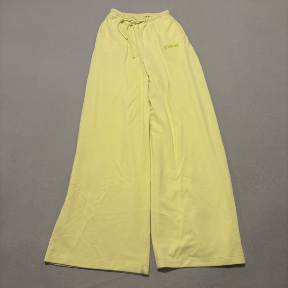 Gymshark Pants - Gymshark‎ Sweatpants Size XS Yellow Waffle Wide Leg Drawstrings Gym Workout